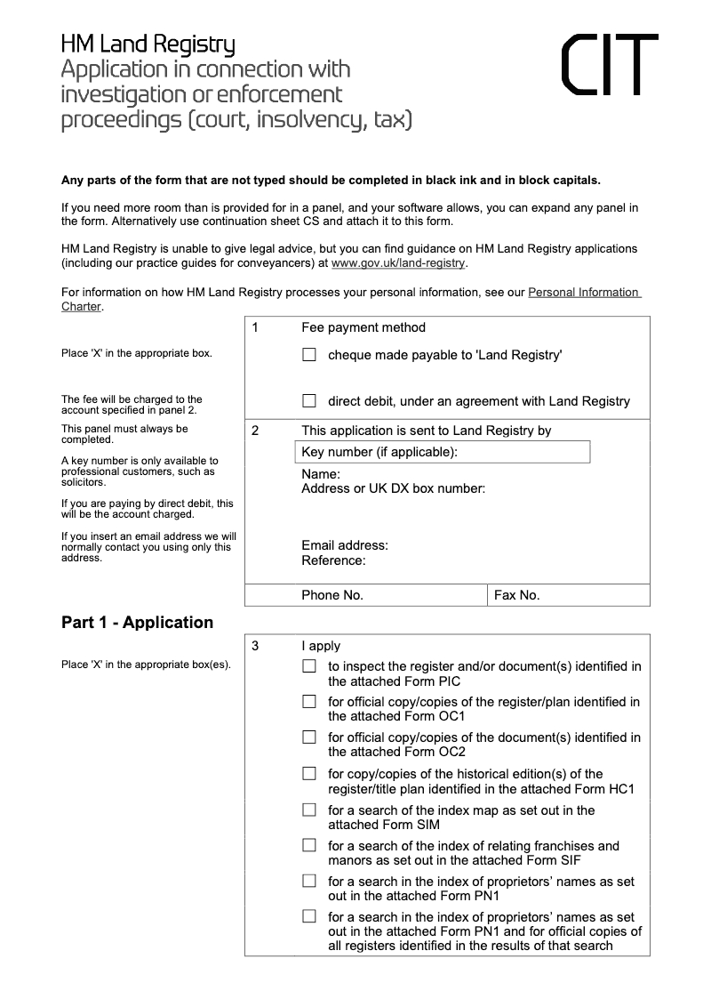 CIT Application in connection with court proceedings insolvency and tax liability preview